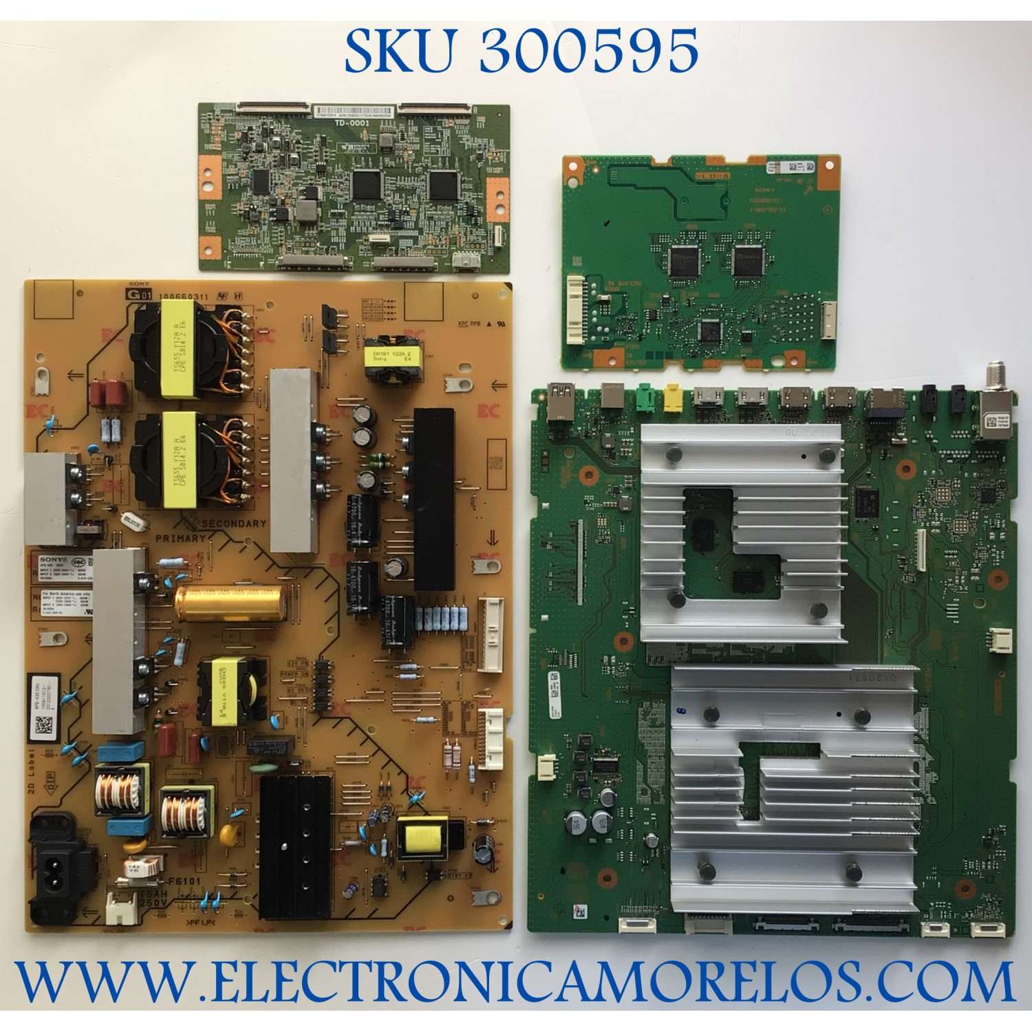 KIT DE TARJETAS PARA TV SONY 4K·UHD·HDR / MAIN A5027249A 484 / 1-010-115-21 / T-CON 34291100BG0311T / ST6451D03-5 / LED DRIVER A5026320A 488 / 1-006-902-11 / FUENTE 100611012 / 100660311 / APS-435 / PANEL YDBM065DCS11 / MODELO XR-65X90J / XR65X90J